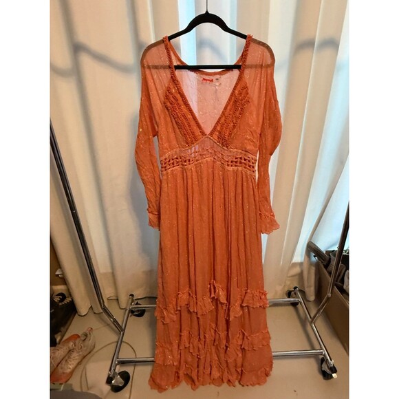 Free People Seraphina Maxi Dress Size XL Small flaw - Picture 3 of 7